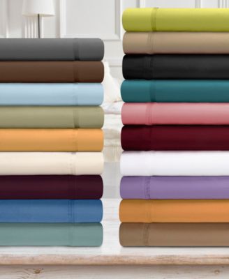 650-TC Egyptian Cotton 4 Piece Solid Deep Pocket Sheet Set, Super Queen