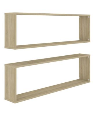 Wall Cube Shelves 2 pcs Sonoma Oak 39.4"x5.9"x11.8" Engineered Wood