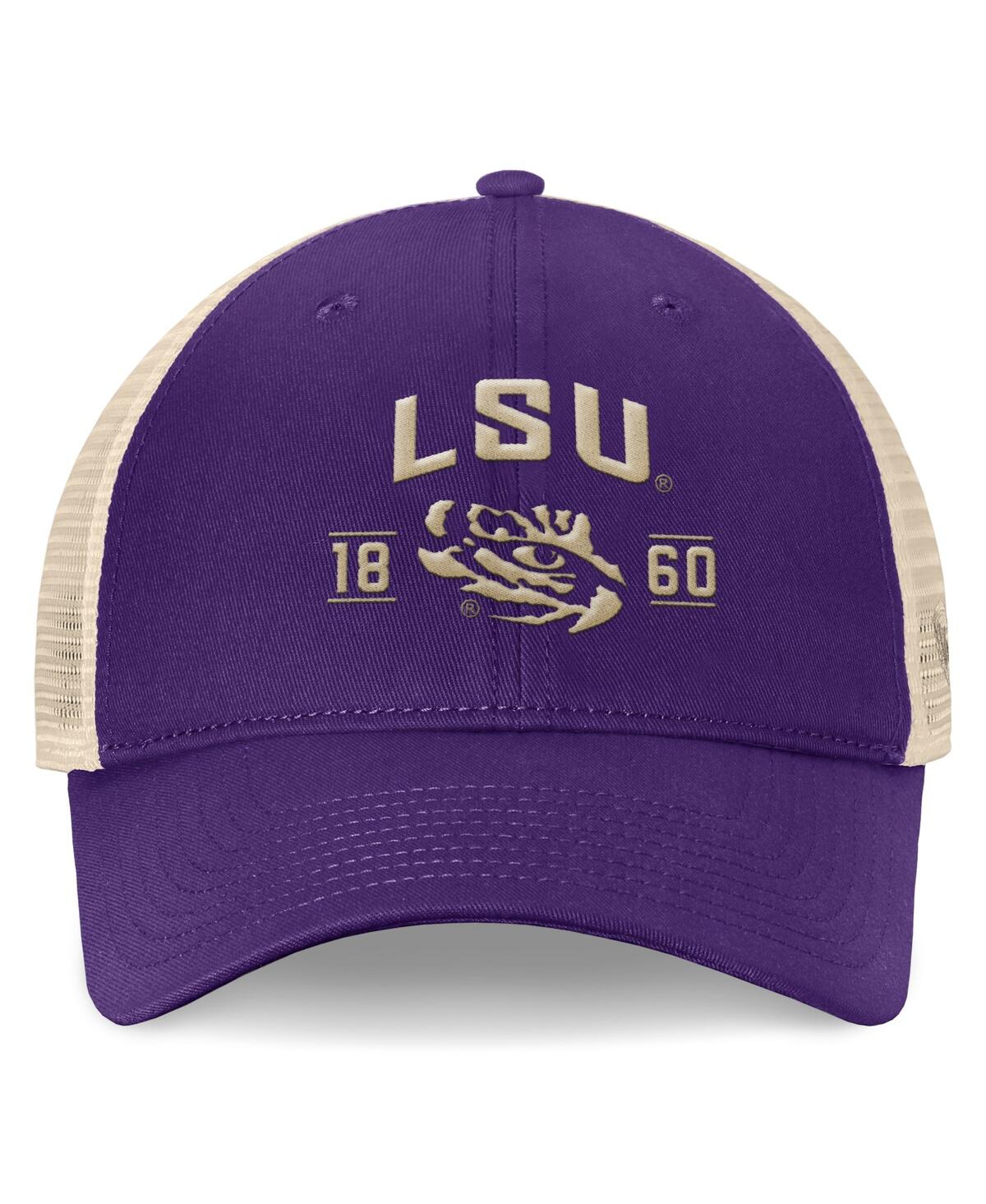 Top Of The World Men's Purple Lsu Tigers Heritage Waylon Trucker Adjustable Hat In Purple,natural