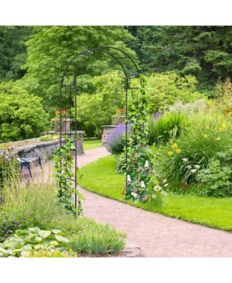 Garden Arch Arbor Trellis Pergola 7.5 ft Metal Archway for Climbing Plants Party