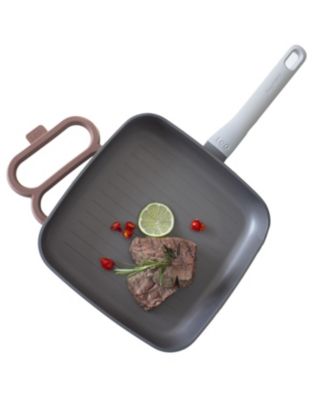 Leo 11" Nonstick Grill Pan, Grey