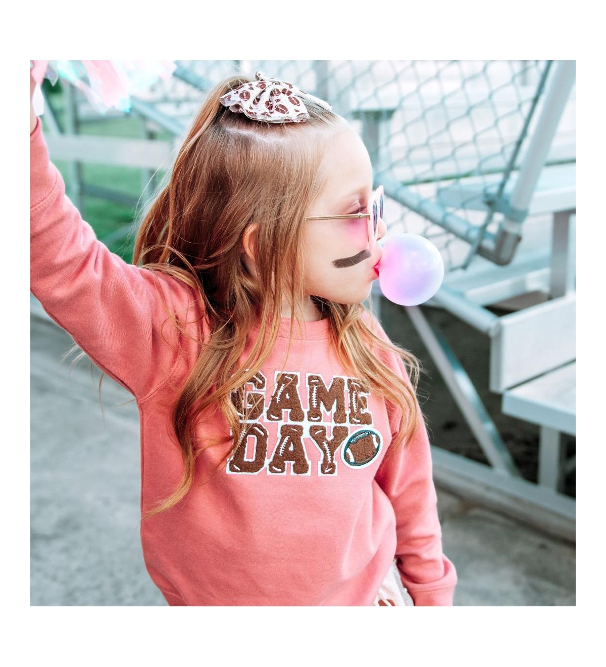 Sweet Wink Toddler Girls Game Day Patch Sweatshirt