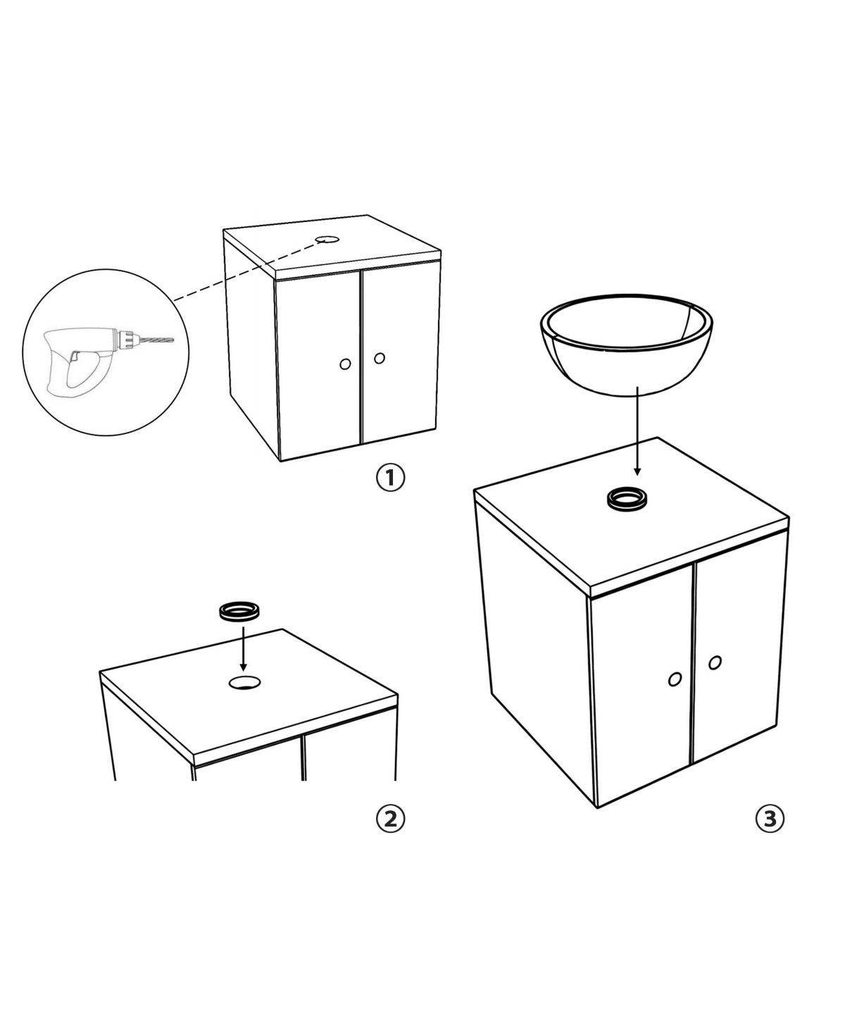 Aquaterior Pop Up Drain with Overflow Mounting Ring Kit for Countertop Sink