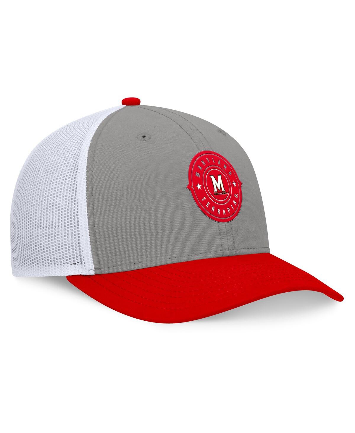 Top Of The World Men's Gray/red Maryland Terrapins Rob Trucker Adjustable Hat In Gray,red