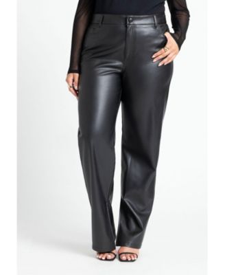 Women's Slit Hem Faux Leather Pant