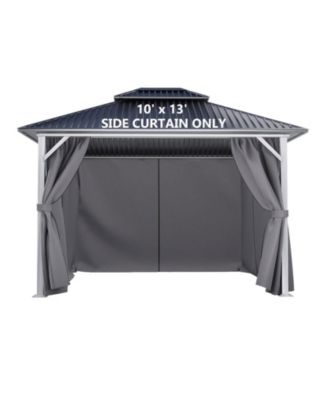 Gazebo Curtain Replacement - Universal 4-Panel Sidewalls 10' x 13', Patio Privacy Curtains with Double Zipper, UV Resistant, Perfect for Outdoor Canopy, Garden, and Backyard (Curtain Only) Grey