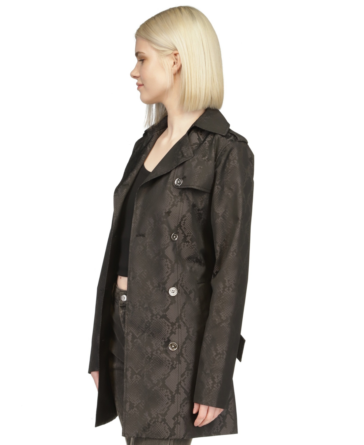 Michael Michael Kors Women's Snake-Print Trench Coat