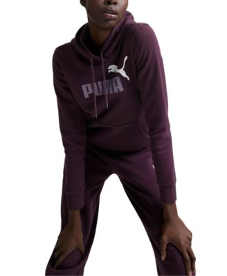 Puma - Women's Essential+ Logo-Front Long-Sleeve Hoodie