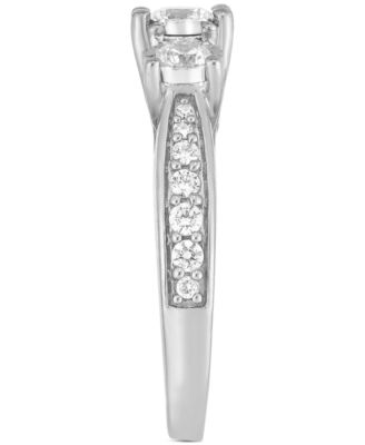 Diamond Three Stone Engagement Ring (1 ct. t.w.) in 14k White Gold