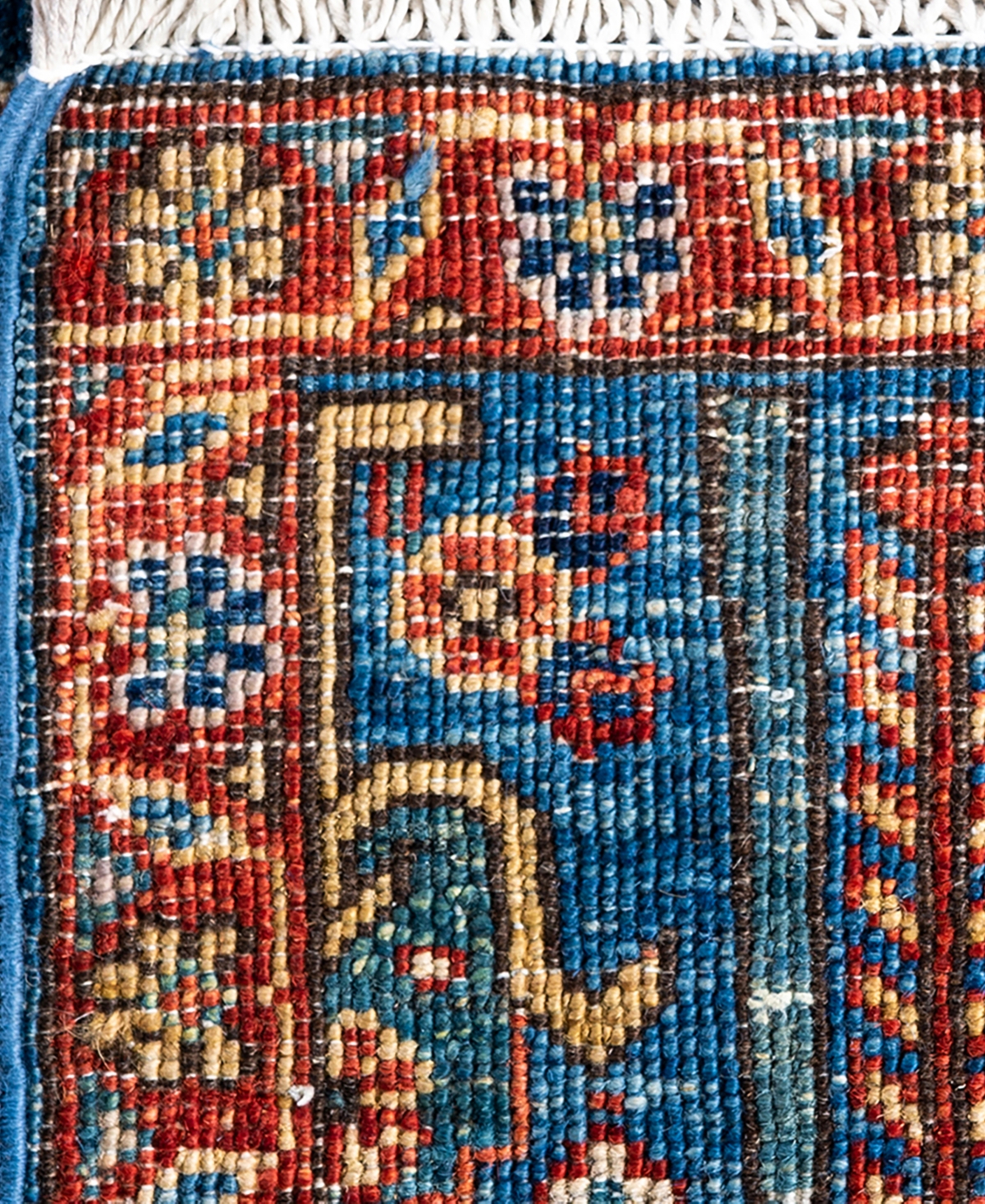 Adorn Hand Woven Rugs Serapi M1993 2'9"x11'10" Runner Area Rug In Light Blue