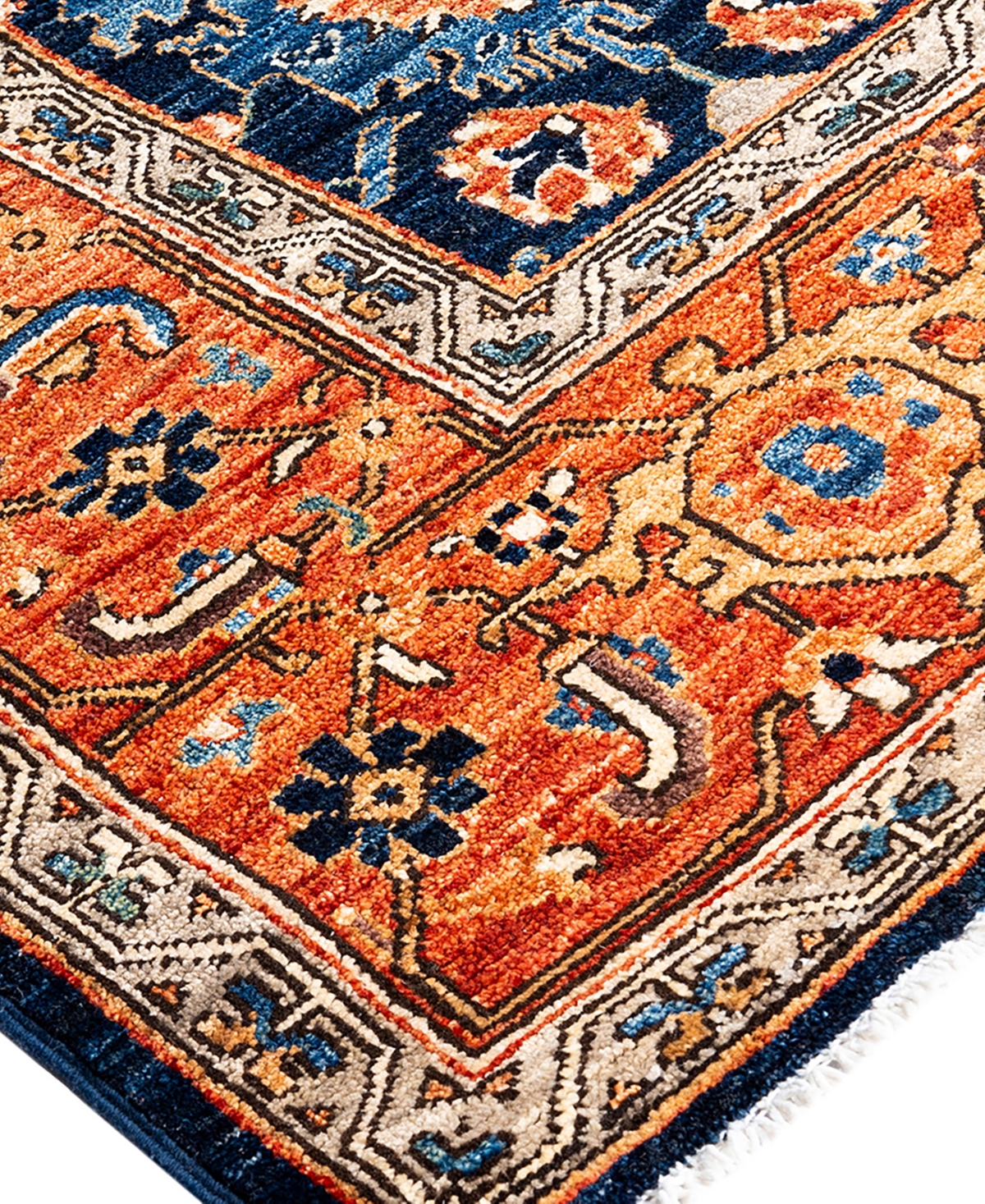 Adorn Hand Woven Rugs Serapi M1993 6'5"x9'1" Area Rug In Blue