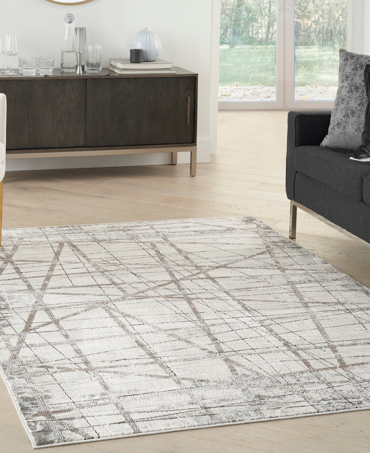 Nourison Home Desire Dsr03 3'11"x5'11" Area Rug In Gray,ivory