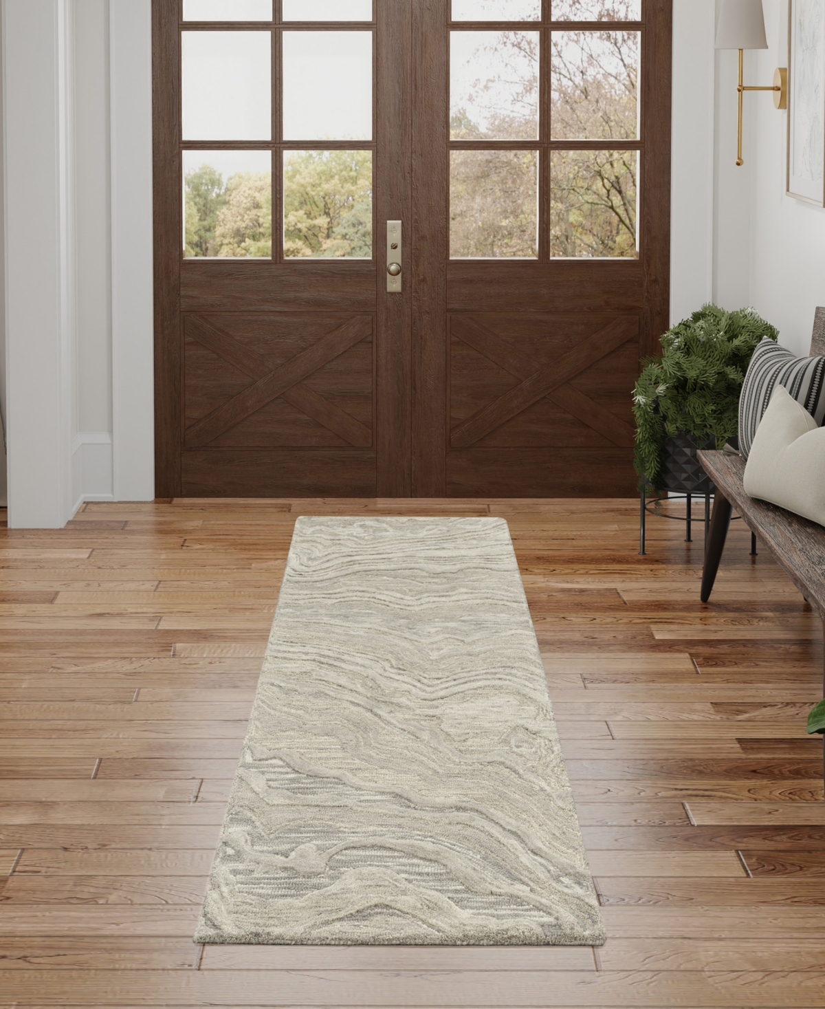 Nourison Home Graceful Gru01 2'3"x7'6" Runner Area Rug In Gray