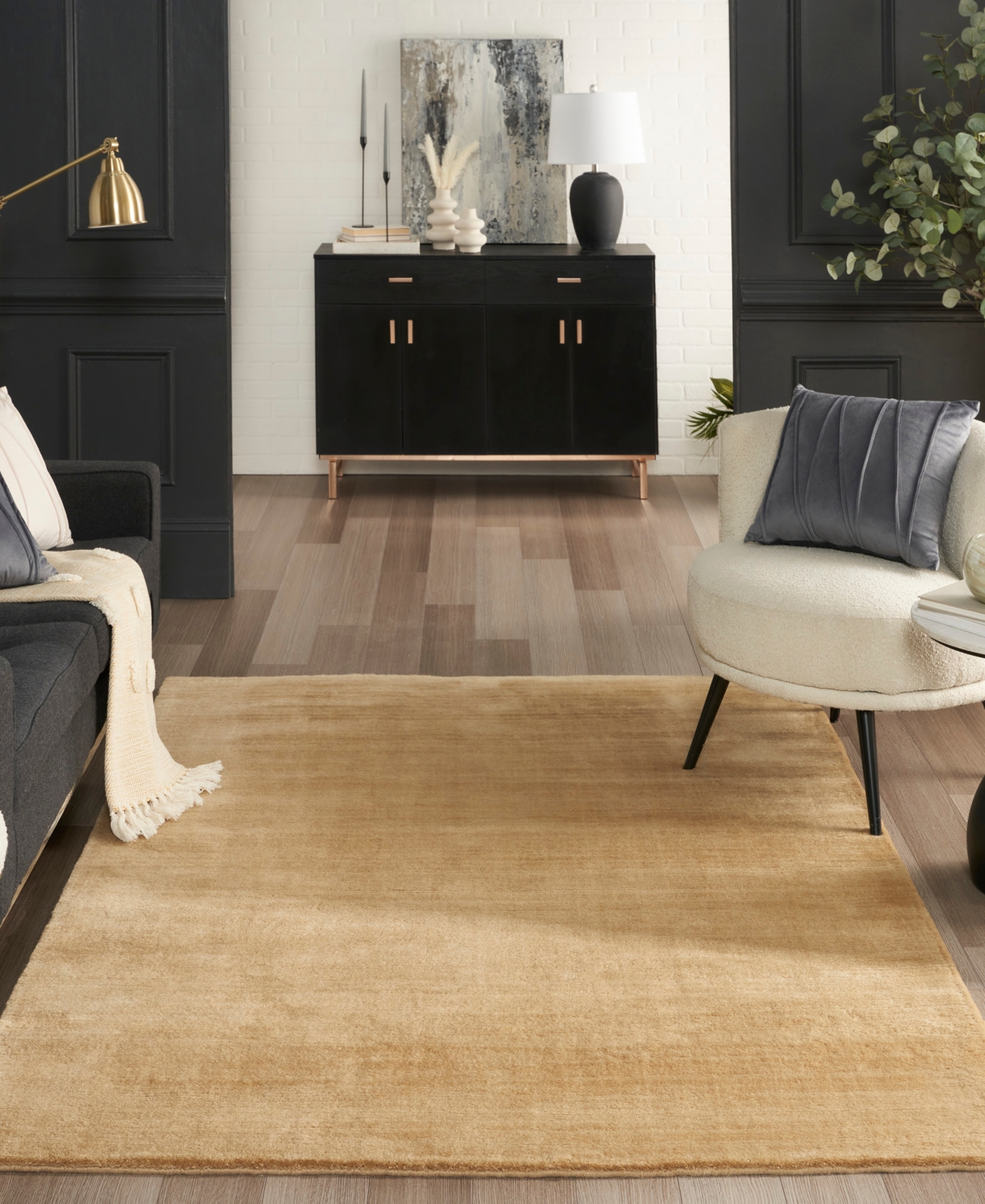Nourison Home Plush Cloud Plc01 5'3"x7'3" Area Rug In Camel