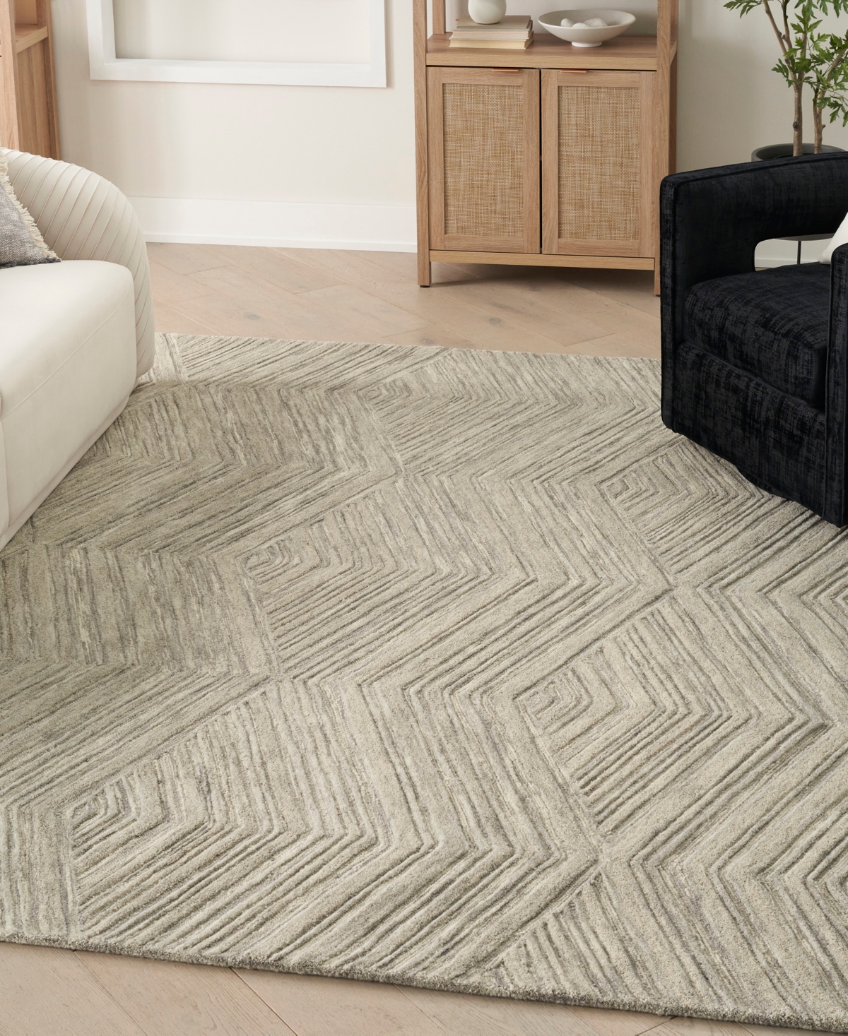 Nourison Home Graceful Gru03 7'9"x9'9" Area Rug In Gray