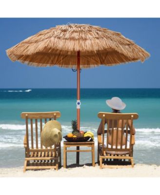 6 Feet Thatched Patio Umbrella with Tilt Design and Carrying Bag