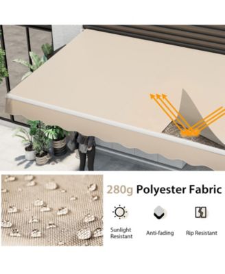 13 × 8 Feet Retractable Patio Awning Aluminum Deck Sunshade-Beige