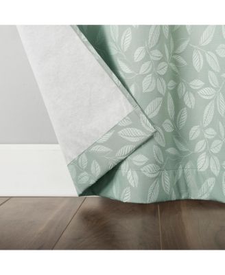 Satti Embroidered Leaf 100% Blackout Grommet Curtain Panel