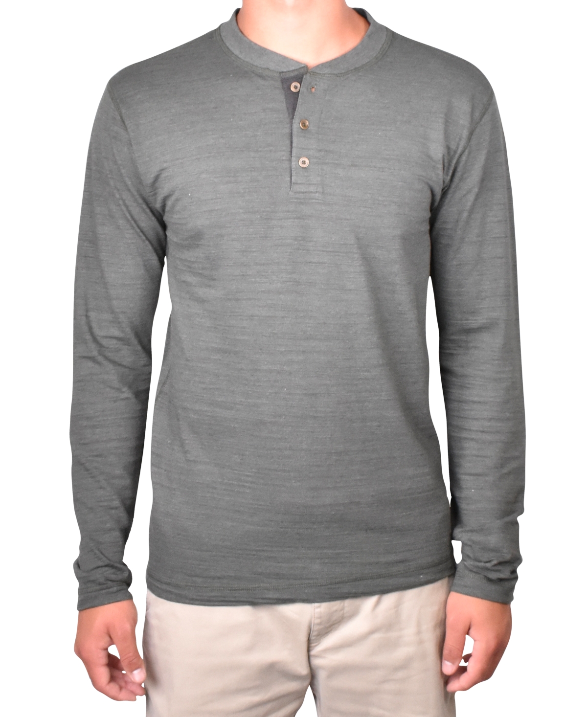 Vintage 1943 Men's Burn Out Slub Henley Shirt - Petrol Heather
