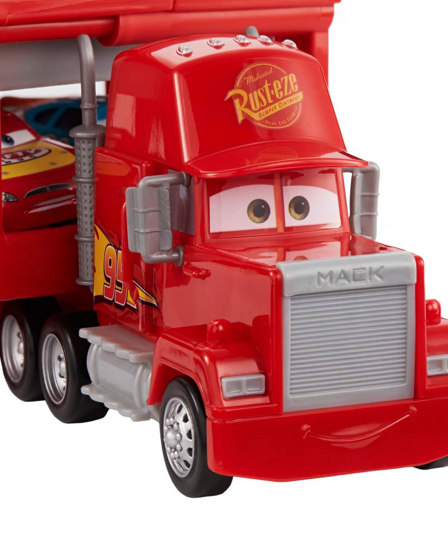 Детская игрушка Cars Disney and Pixar Mack Hauler, 13" Toy Transporter Truck with Ramp and Carry Storage — фото 6