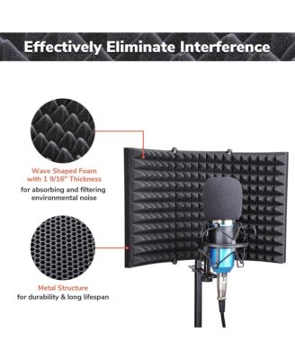 Studio Microphone Isolation Shield Acoustic Foam Panel Soundproof Filter Recording Panel