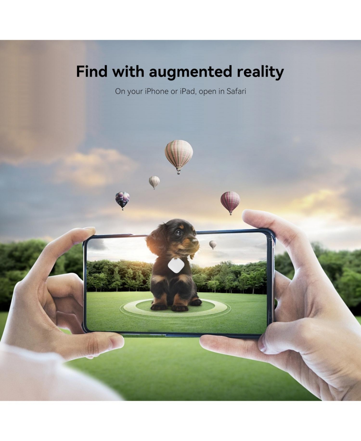 Eco4Life Smart Tag Works with Apple Find My App (Ios only) - 4 - Open White