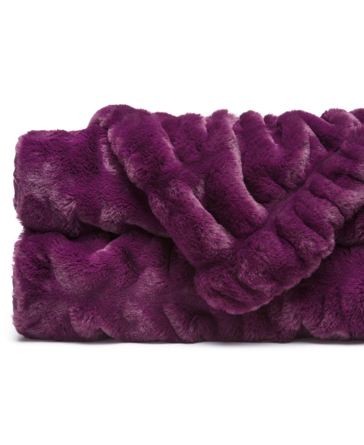 Chanasya Premium Ruched Faux Fur Blanket - Luxurious, Soft Reversible Mink Blanket - 50