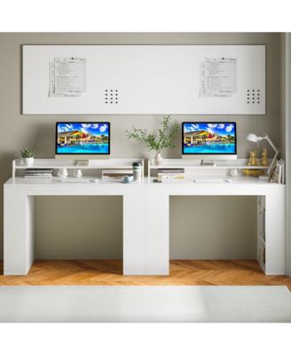 48'' Computer Desk Study Writing Workstation w/ Bookshelf & Monitor Stand Riser