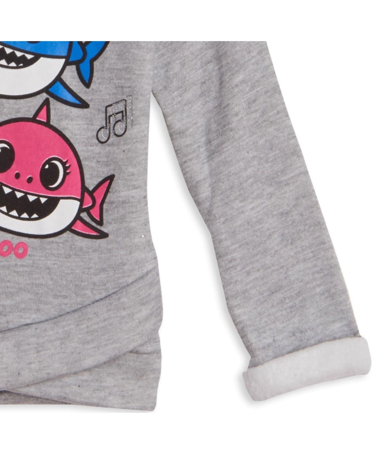 Pinkfong Toddler Girls Baby Shark Pullover Fleece Hoodie and Leggings Outfit Set to -/ gray
