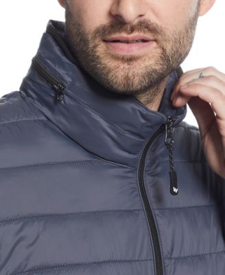 Men's Packable Neck Pillow Zip-Front Quilted Jacket