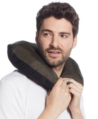 Men's Packable Neck Pillow Zip-Front Quilted Jacket