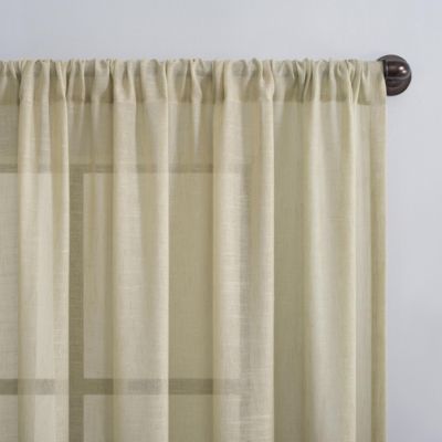 Slub Textured Linen Blend Cafe Curtain Valance