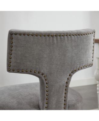 Mid Century Modern Linen Dining Chairs,Set of 2