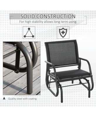 Porch Glider Set: Mesh Swing Chairs with Steel Frame
