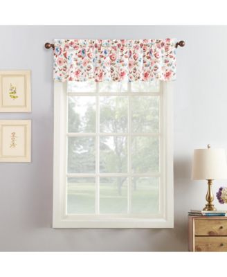Deana Floral Semi-Sheer Rod Pocket Kitchen Curtain Set