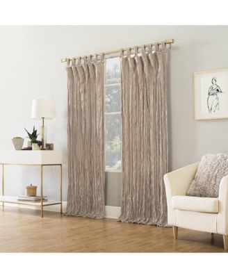 Odelia Distressed Velvet Semi-Sheer Tab Top Curtain Panel