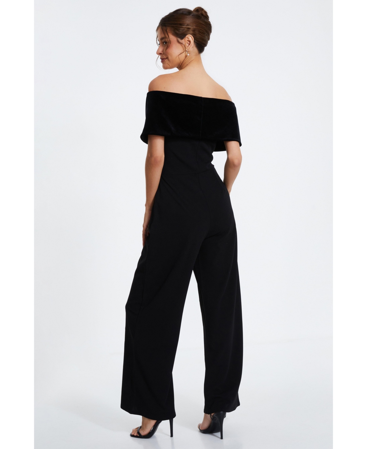 Quiz Women's Velvet and Scuba Crepe Bardot Jumpsuit