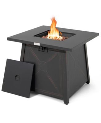 30 Inch Square Propane Gas Fire Table with Waterproof Cover