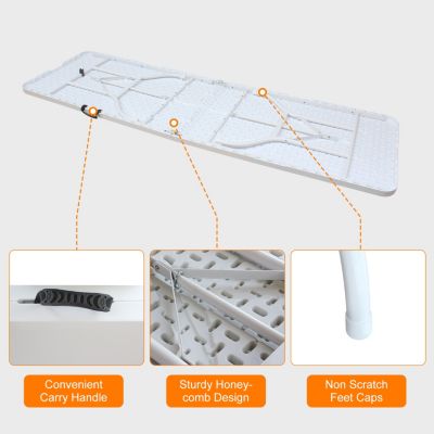 Streamdale 8ft Foldable Table Portable and Durable for Outdoor Activities