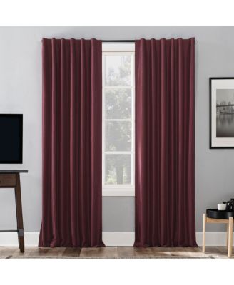 Evelina Faux Dupioni Silk Thermal Extreme 100% Blackout Back Tab Curtain Panel