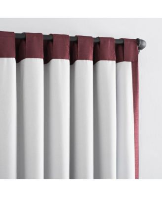 Evelina Faux Dupioni Silk Thermal Extreme 100% Blackout Back Tab Curtain Panel