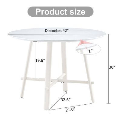 Modern White Circular Dining Table (42")