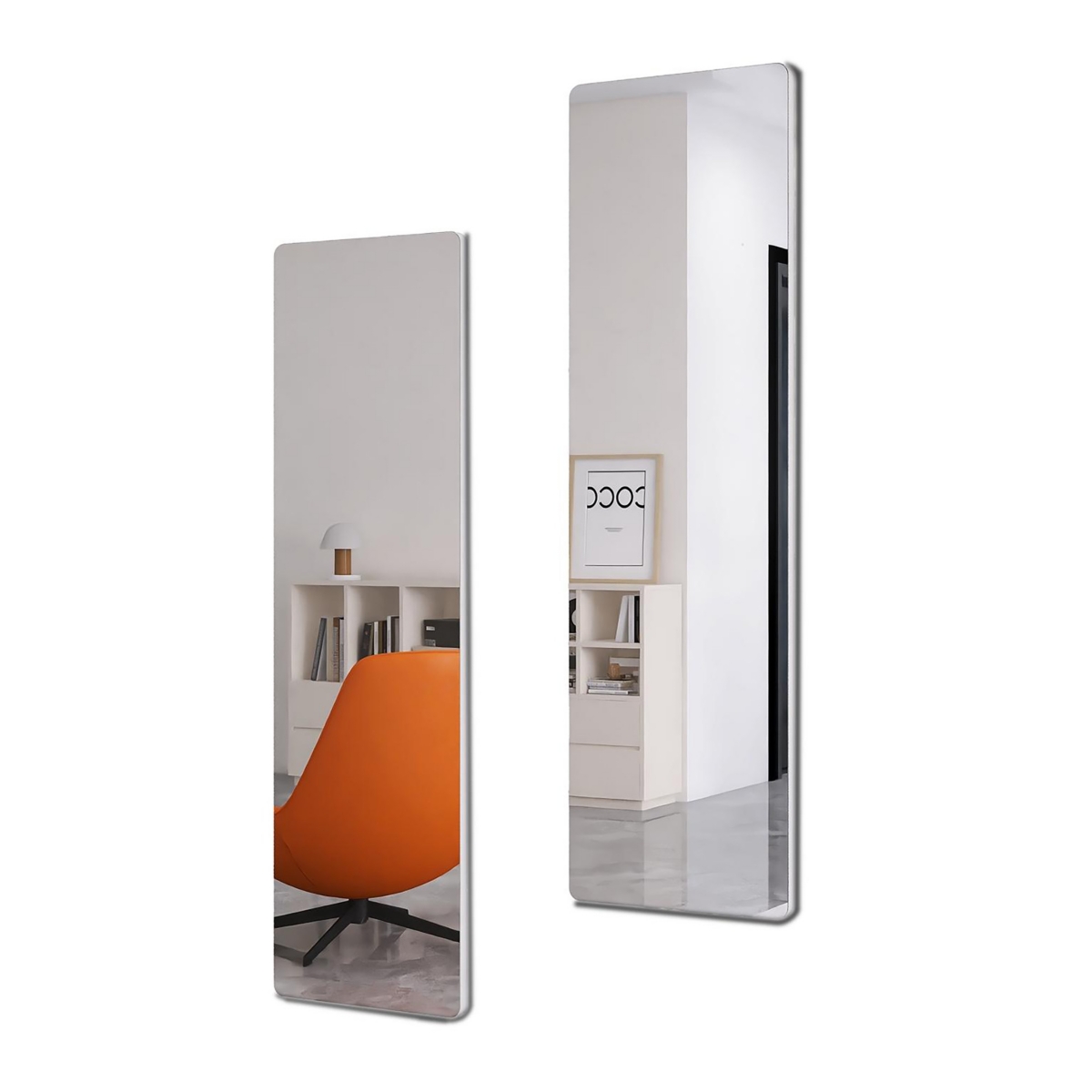 Streamdale Furniture Set of 2 Wall Mount Mdf Mirrors