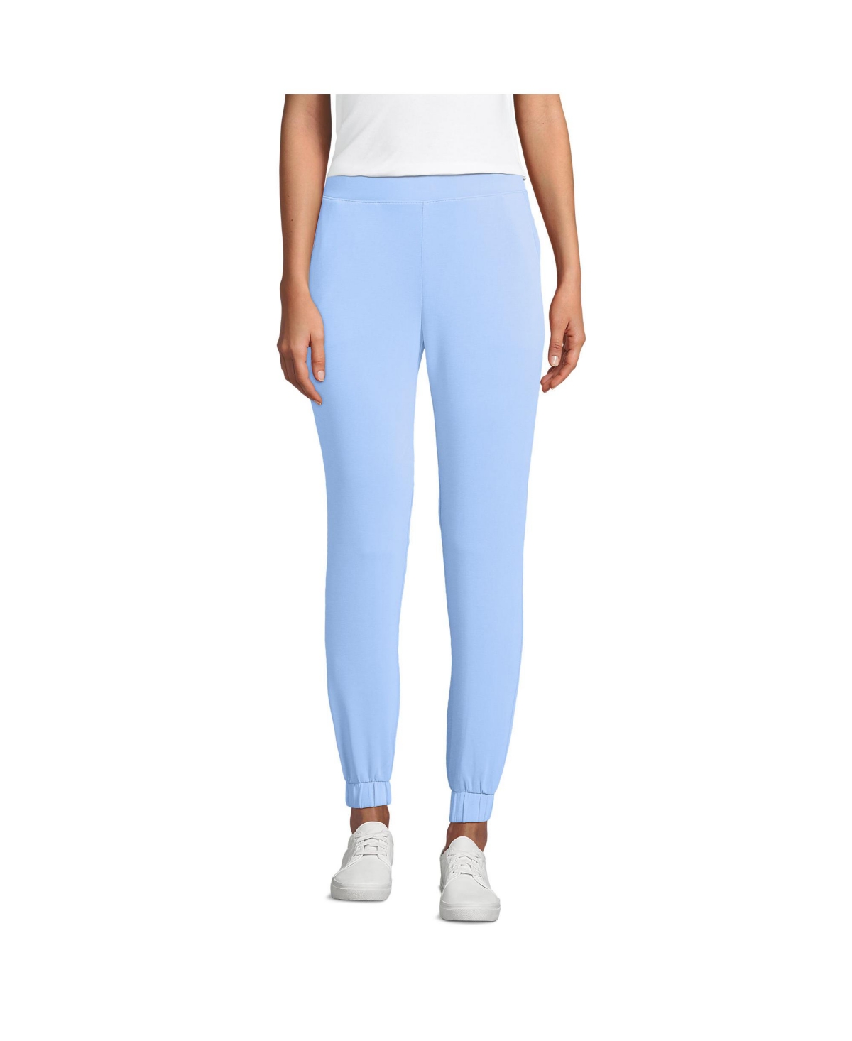 Lands' End Women's Petite Cupro Knit Mid Rise Jogger Pants