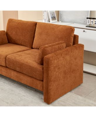 Small Modern Loveseat Sofa with Chenille Fabric