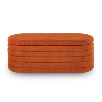 Boucle Teddy Ottoman Storage Bench with Hinge