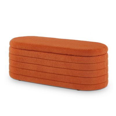 Boucle Teddy Ottoman Storage Bench with Hinge