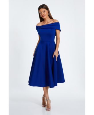 Blue midi skater dress on sale