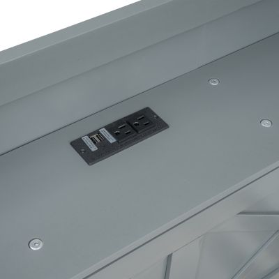 Full Size Wooden Storage Bed with Twin Trundle and Outlets