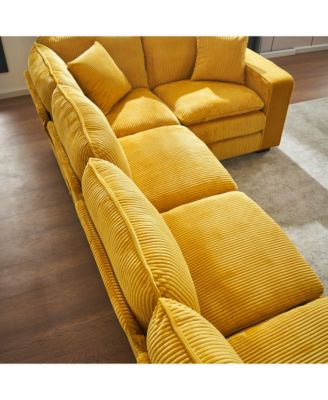 Streamdale Modern U-Shaped 6-Seat Sectional Sofa with Ottoman and Pillows